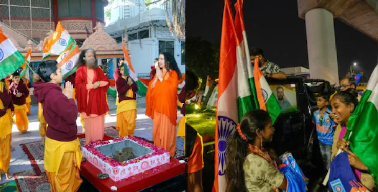 ভাৰত-পাকিস্তানৰ হাইভল্টেজ মেচ; ঠায়ে ঠায়ে অনুৰাগীৰ পূজা-অৰ্চনা