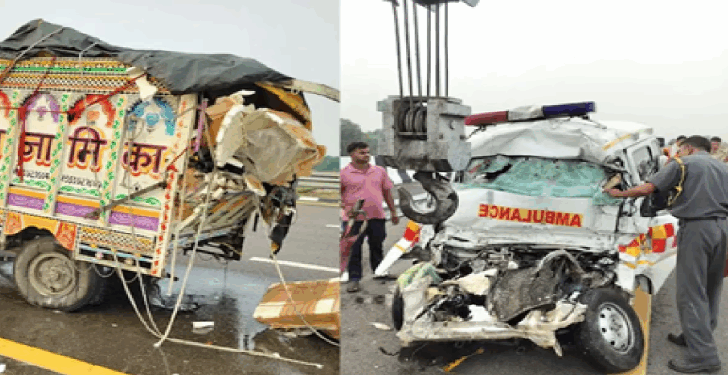 ৰাষ্ট্ৰীয় ঘাইপথত শিহৰণকাৰী পথ দুৰ্ঘটনা; এম্বুলেঞ্চত থকা পাঁচগৰাকী লোকৰ মৃত্যু