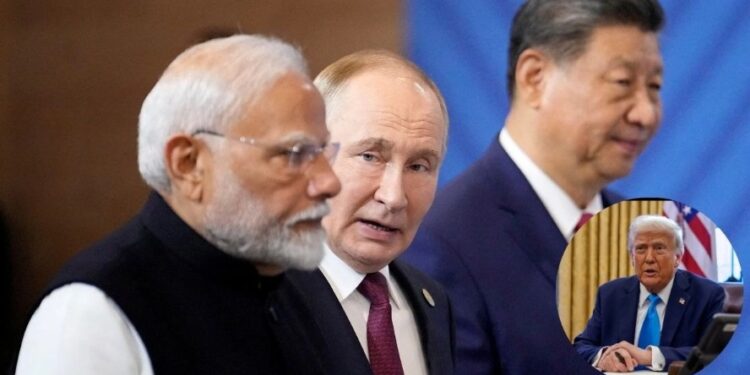 আজি SCO শীৰ্ষ সন্মিলনৰ একেখন মঞ্চত মোদী-জিনপিং-পুটিন