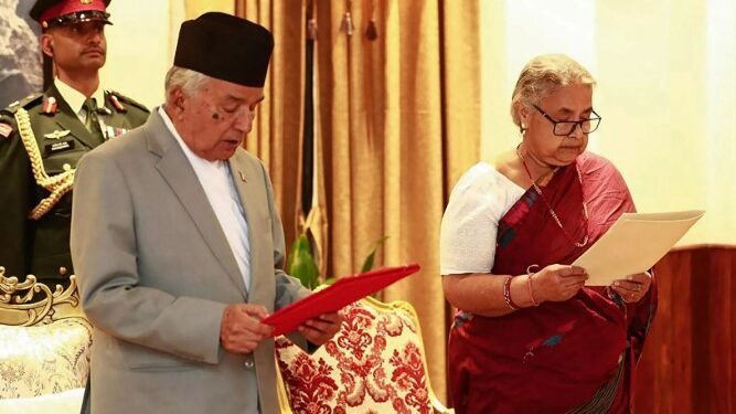 নৱনিৰ্বাচিত ৰাষ্ট্ৰপতিৰ শপতগ্ৰহণৰ পিছতেই সাধাৰণ নিৰ্বাচনৰ দিন ঘোষণা নেপালত