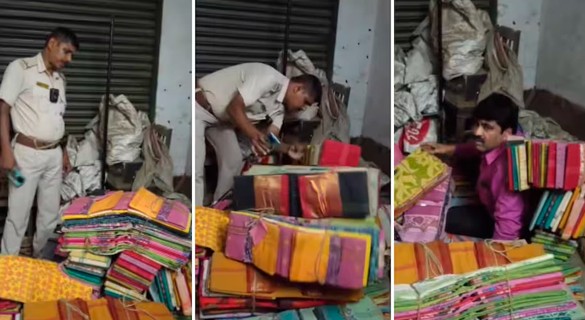 দোকানৰ শাড়ীৰ বাণ্ডিলৰ মাজত লুকাই আছিল ৰাজনৈতিক দলৰ নেতা, আৰক্ষীয়ে গ্ৰেপ্তাৰ কৰি সোমাই থ’লে জে’লত…